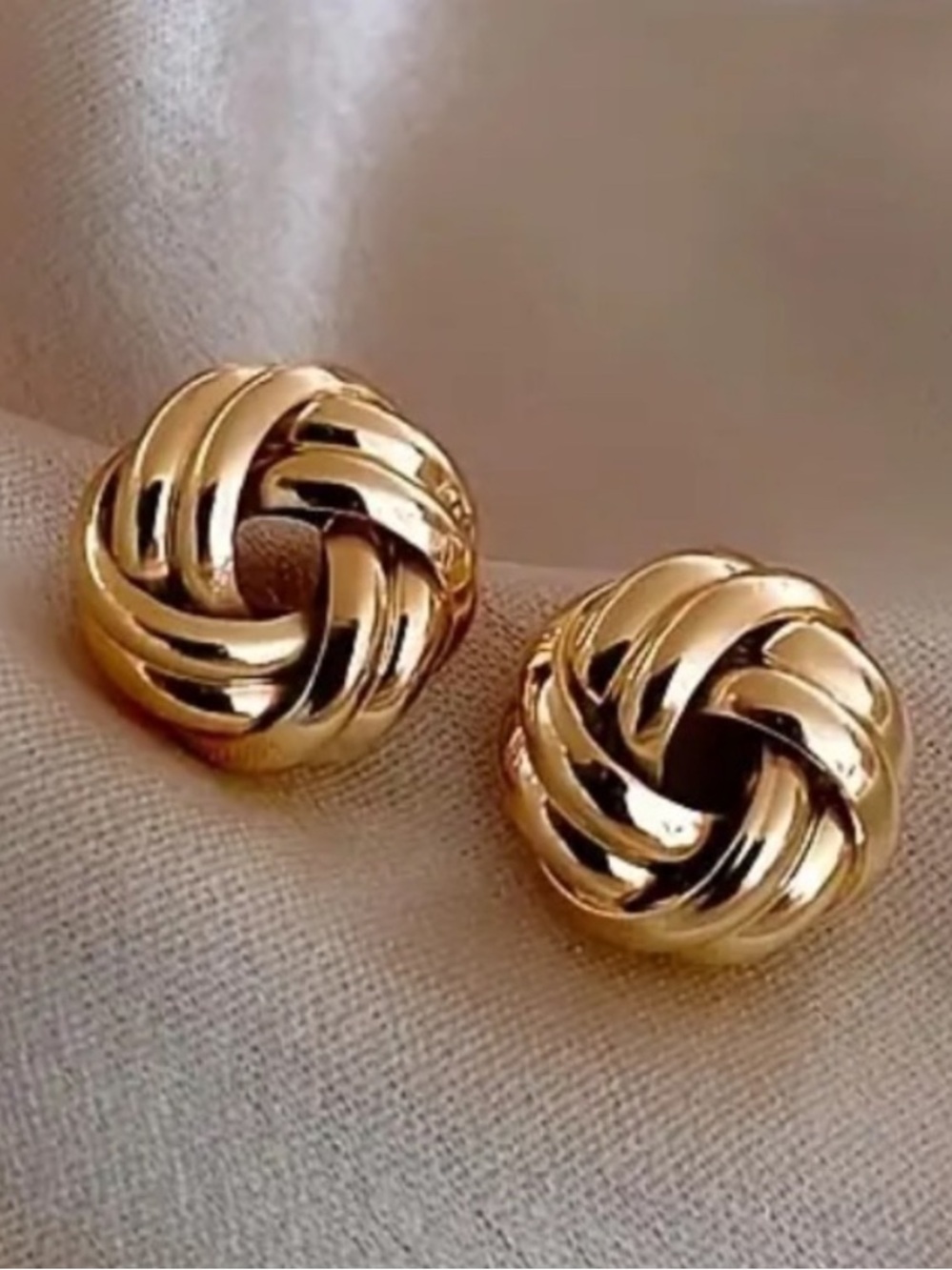 Elegant Gold Twist Knot Stud Earrings for Women